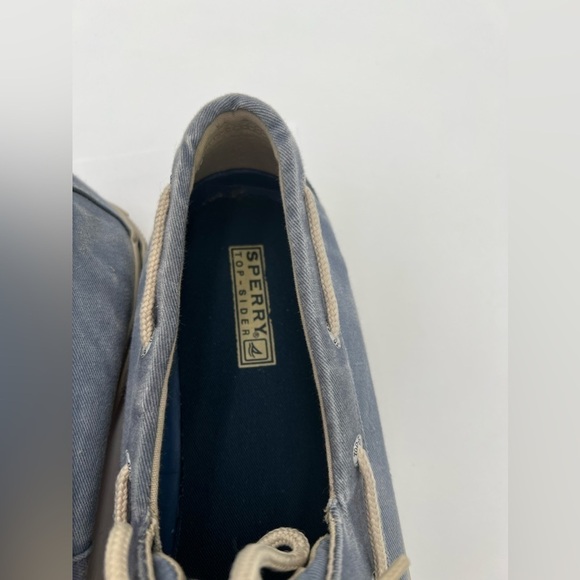 Sperry Top Sider Mens Halyard 2 Eye Denim Blue Slip On Boat Shoes Size 12 - Picture 5 of 11
